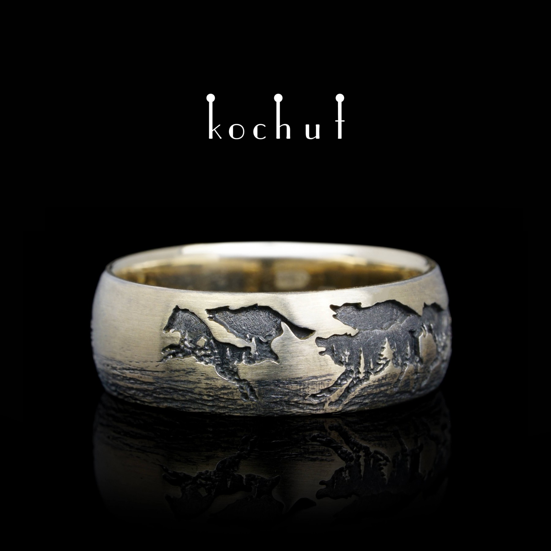 Wolf wedding hot sale ring sets